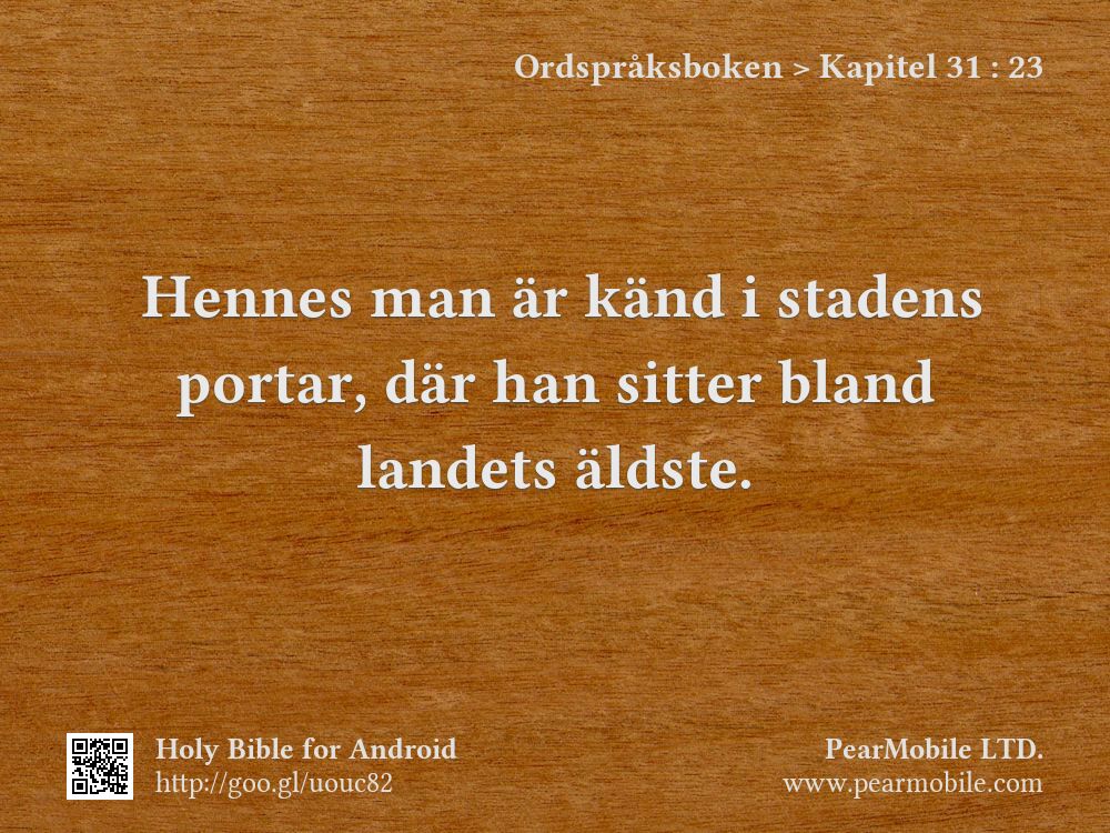 Ordspråksboken, Kapitel 31:23